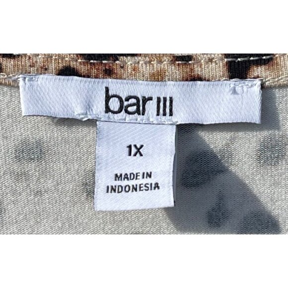 Bar III Plus Size 1X Cheetah Print Sleeveless Top self lined front body only - Picture 5 of 8